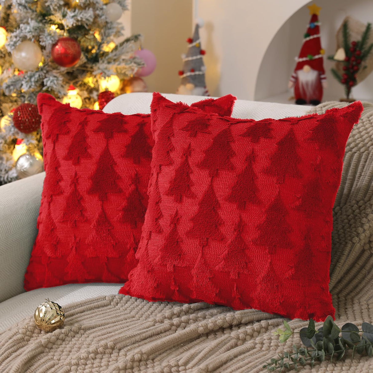 Cojines de Navidad DFXSZ 18x18, suave felpa, modelo X PTK009B18