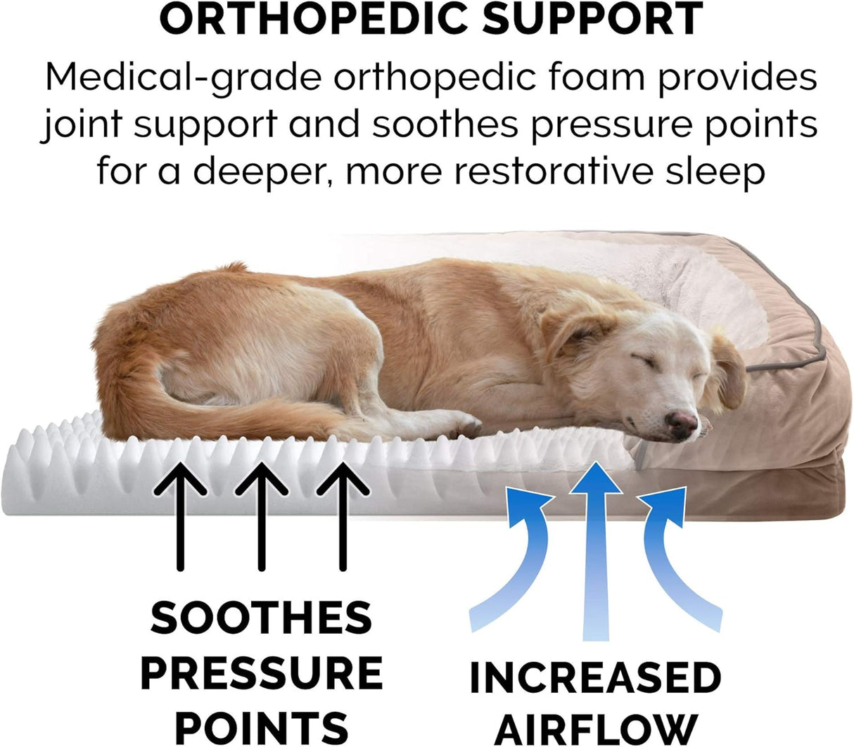 Cama ortopédica para perros grandes Furhaven, Jumbo/XL, lavable