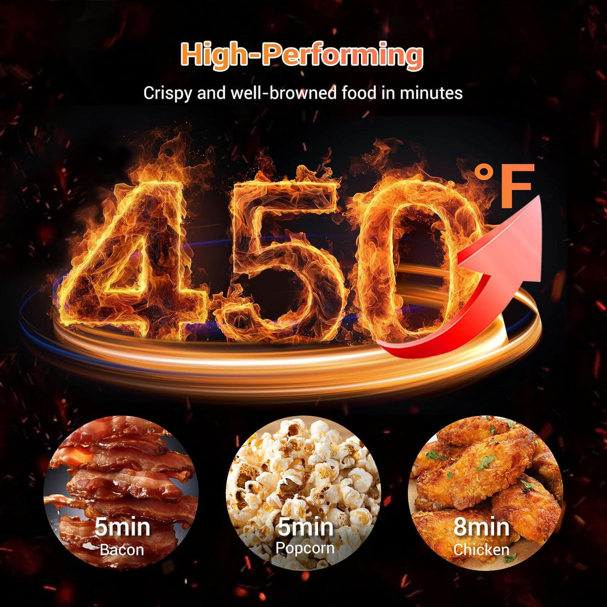 Freidora de aire Tastee 5.5QT, 8 en 1, 24 presets, digital