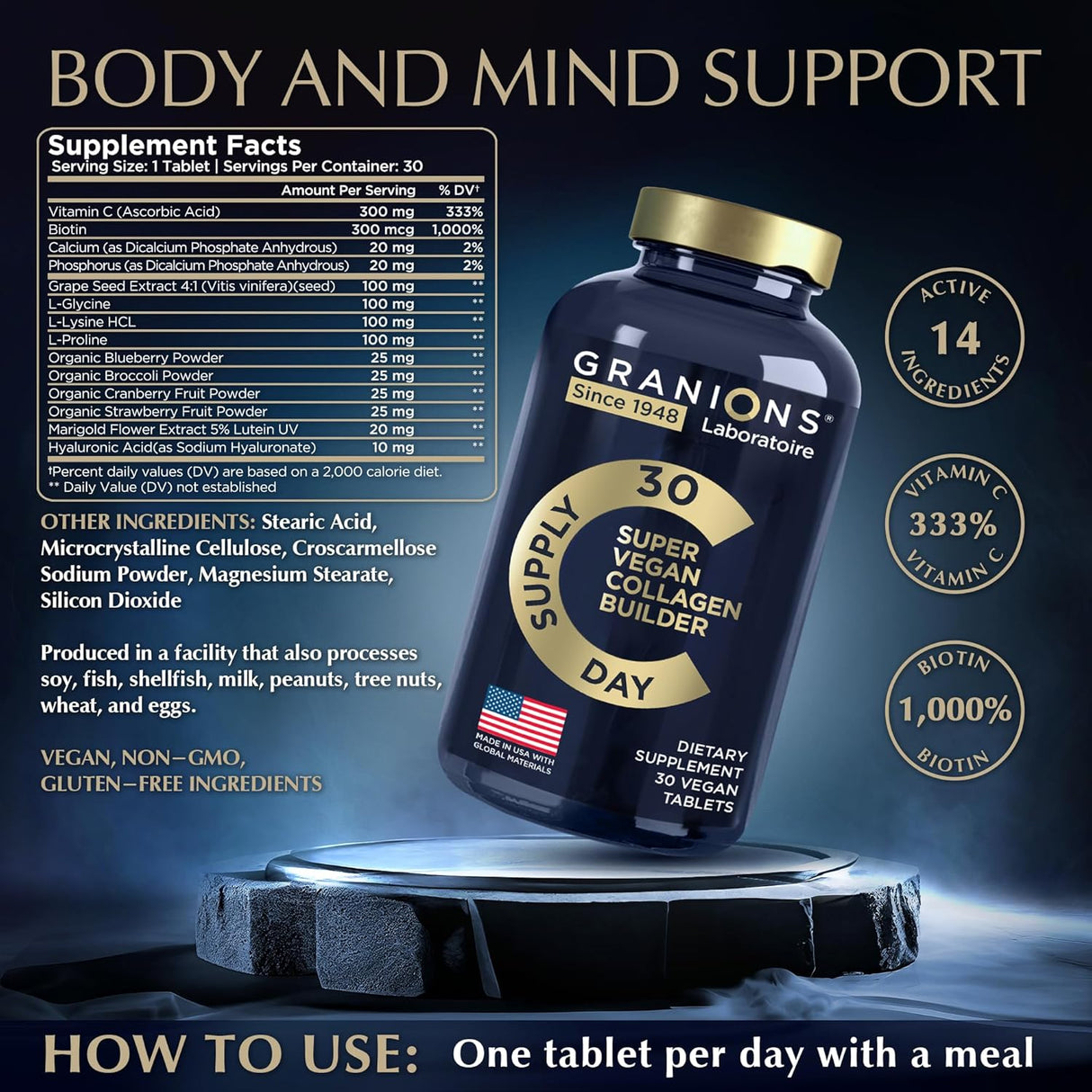 Suplementos de colágeno vegano para mujeres y hombres