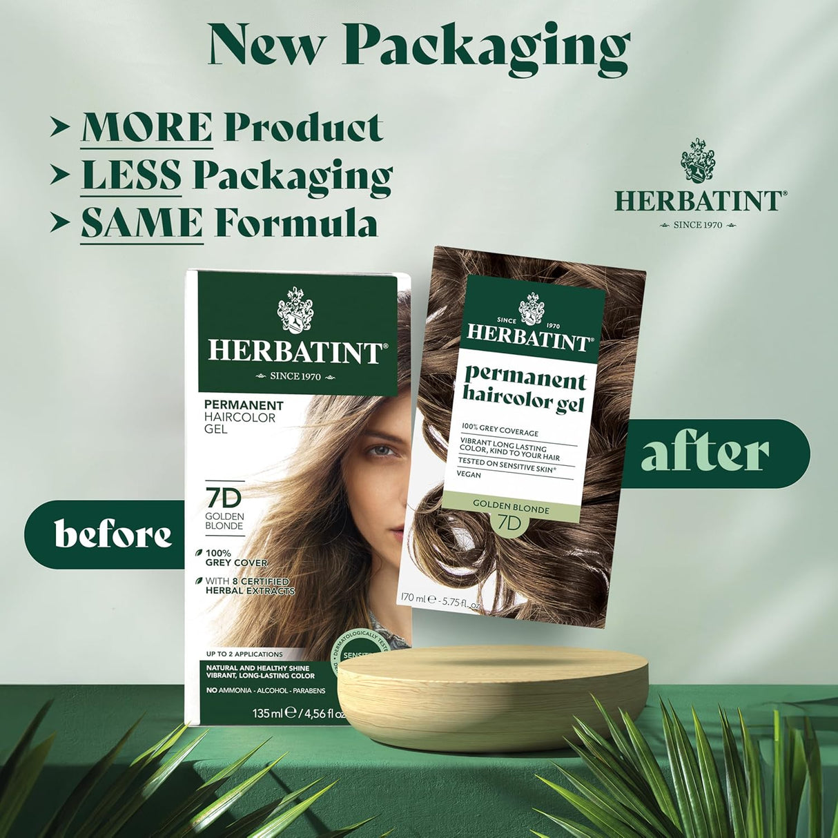 Tinte para el cabello Herbatint - 100% cobertura canas 7D