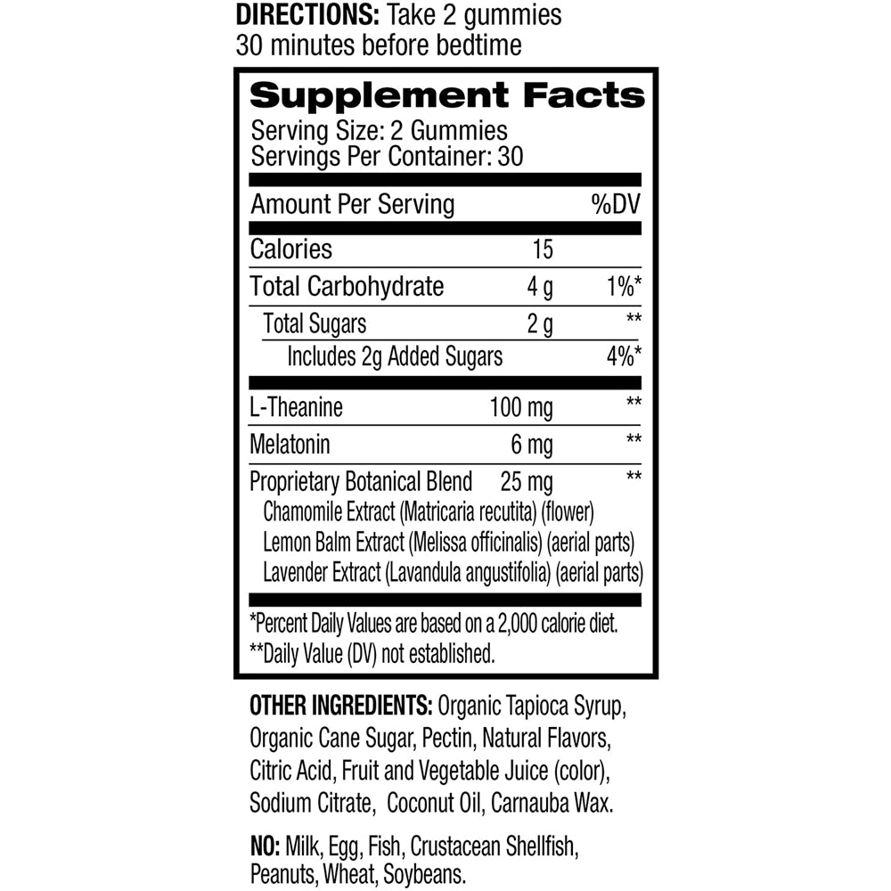 Suplemento Natrol Sleep+ Calm melatonina y L-teanina gomitas