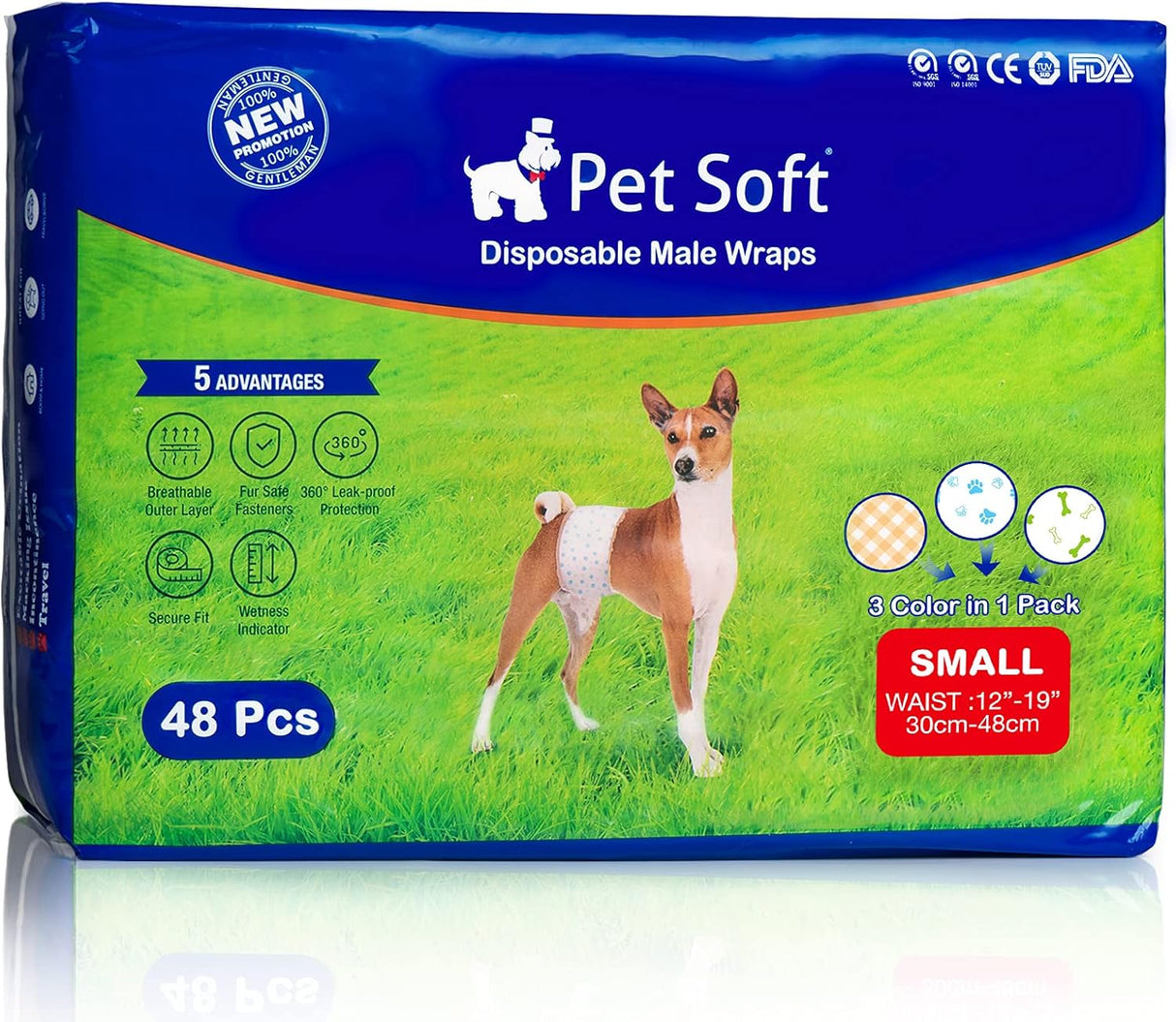 Pet Soft Pañales desechables perros machos tamaño pequeño