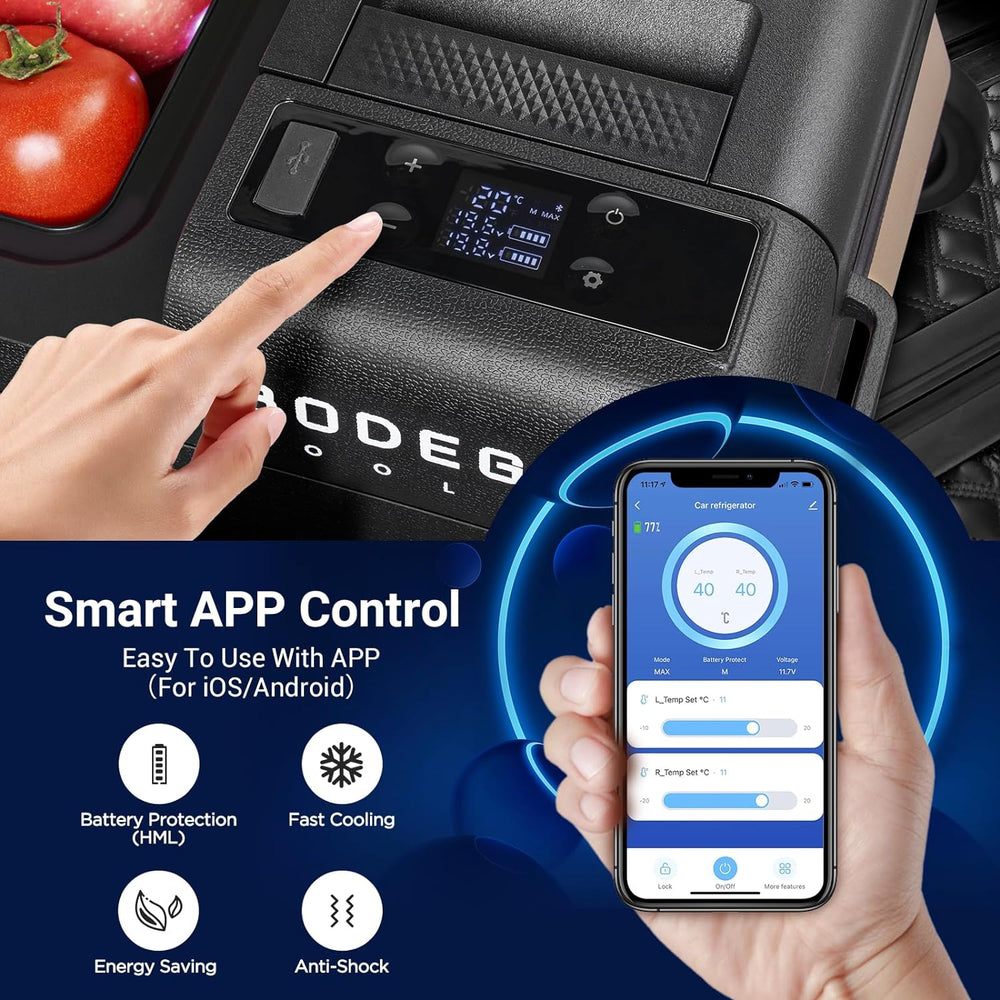 Refrigerador de coche de automóvil con control por aplicación