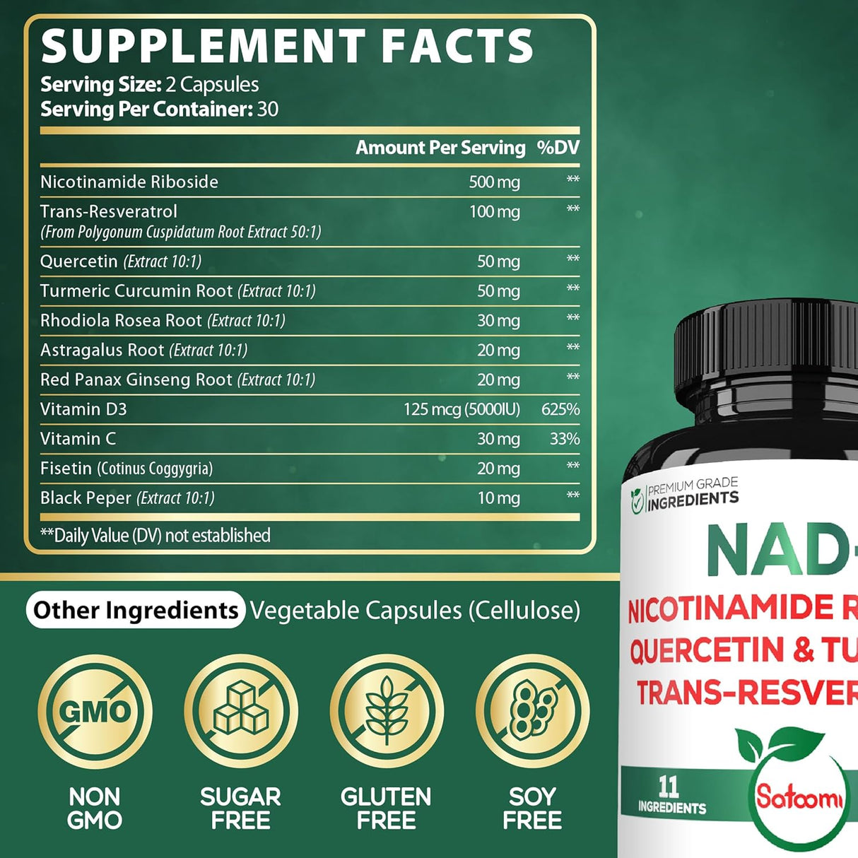 Suplemento NAD+ con Nicotinamida Ribósido 900mg - 60 cápsulas