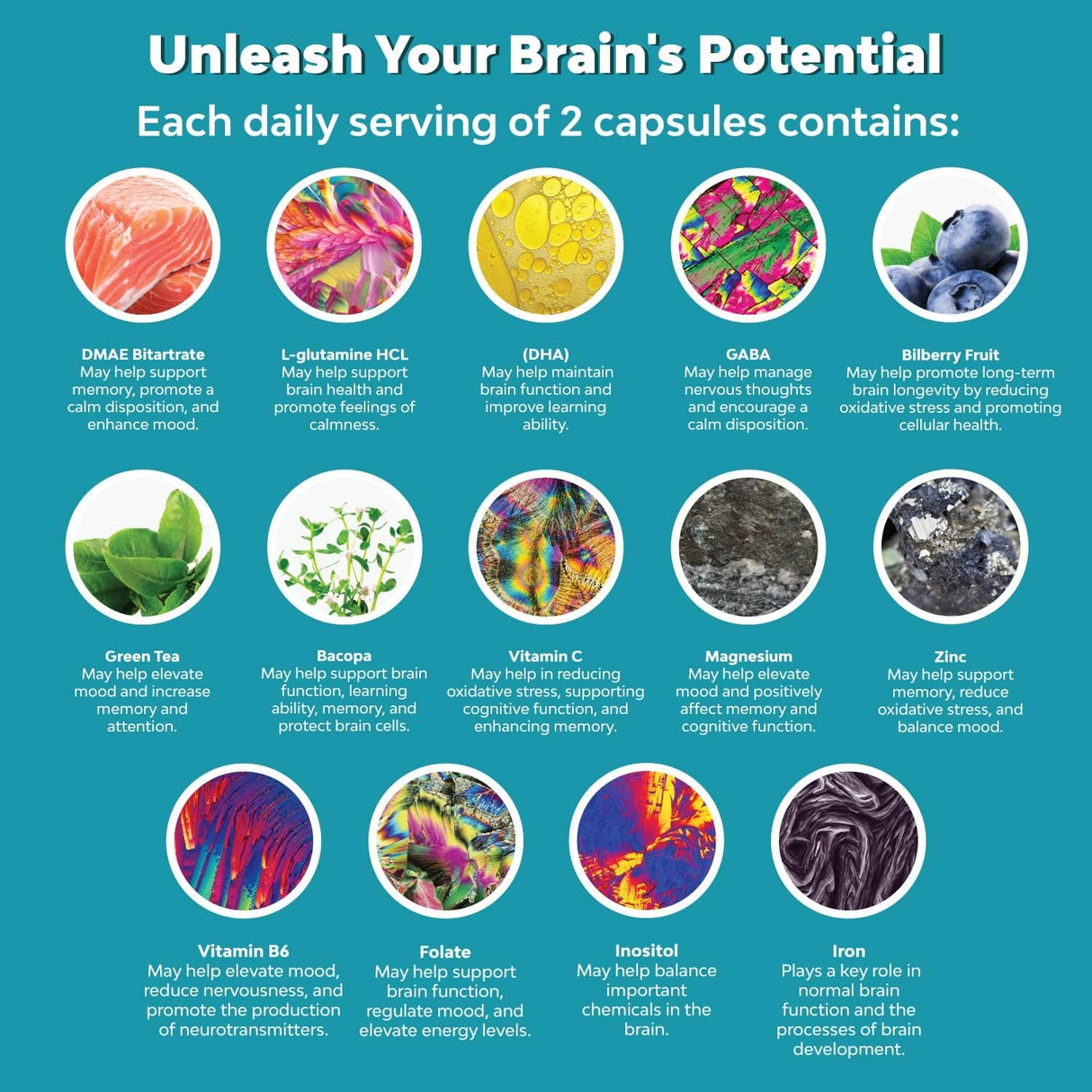 Suplemento cerebral avanzado para memoria y concentración