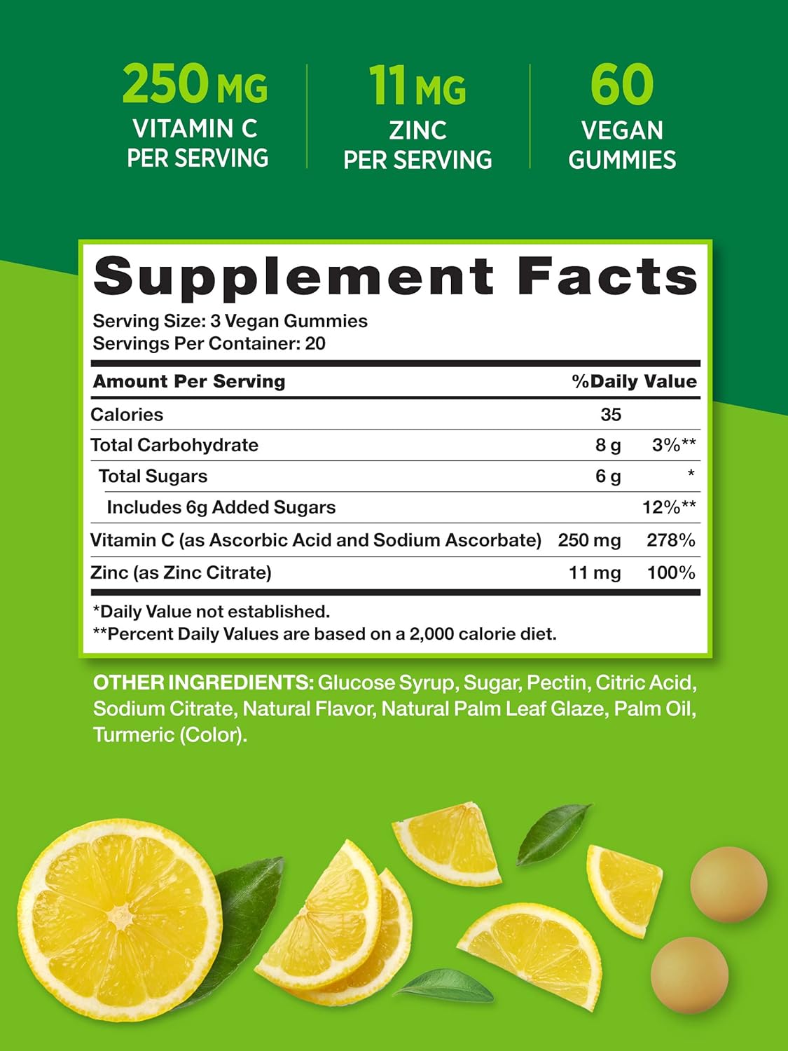 Suplemento Gomitas de vitamina C con zinc 60 unidades