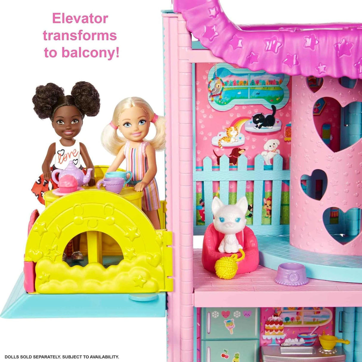 Casita Barbie Casa de Muñecas Chelsea con Áreas Transformables y 20+ Piezas