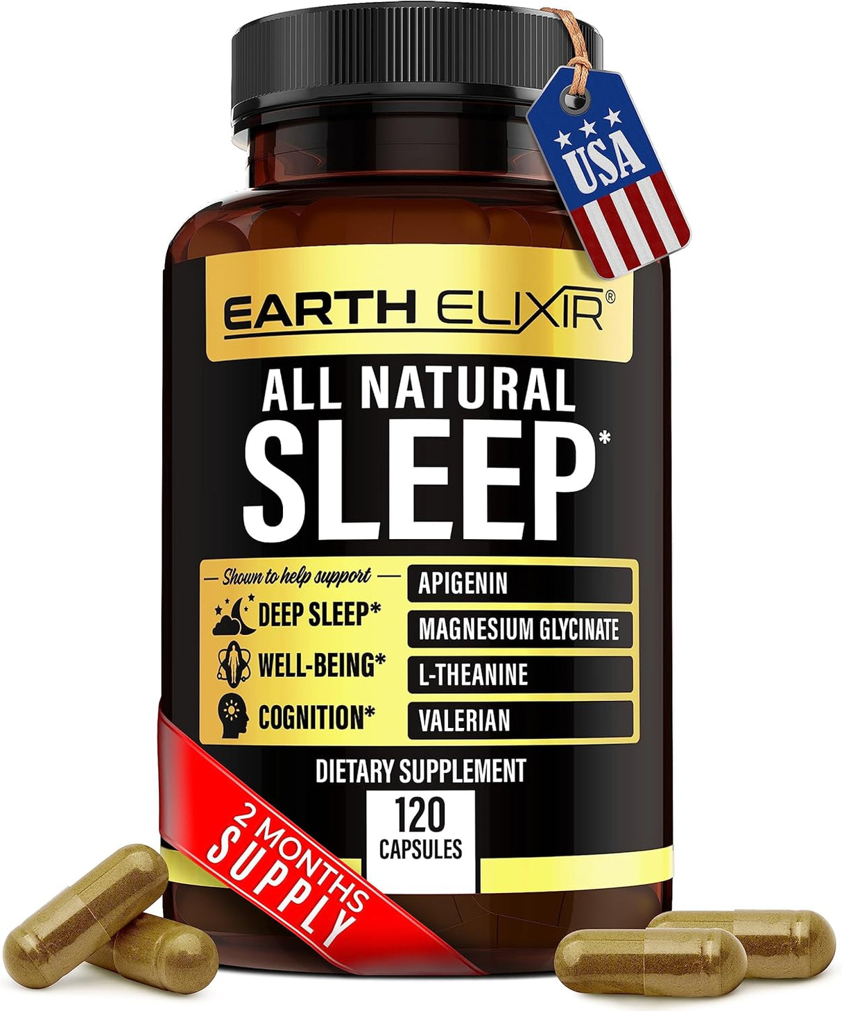 Earth Elixir Ayuda para dormir 4 en 1 120 cápsulas