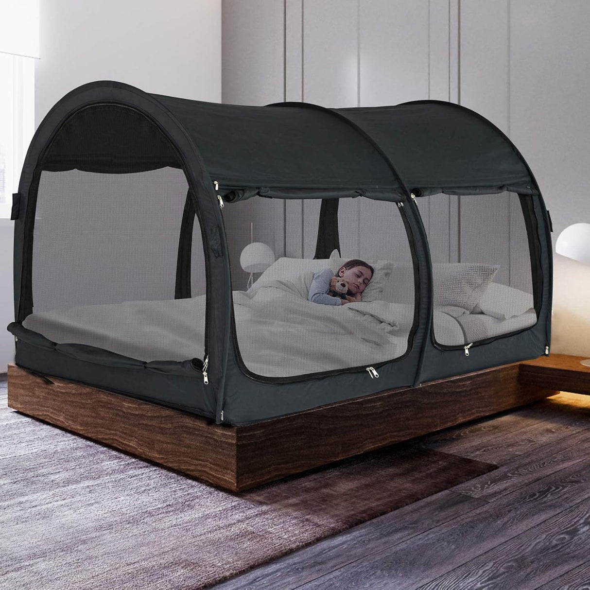 Tiendas de campaña cama con dosel 2 en 1 tamaño individual