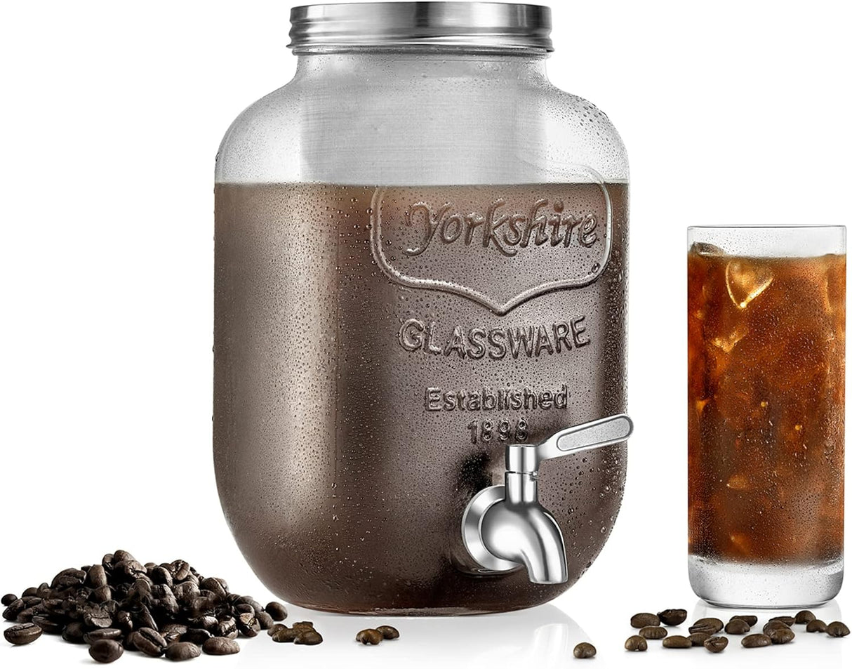 Cafetera de vidrio con grifo de 1 galón NutriChef NCCOFF87