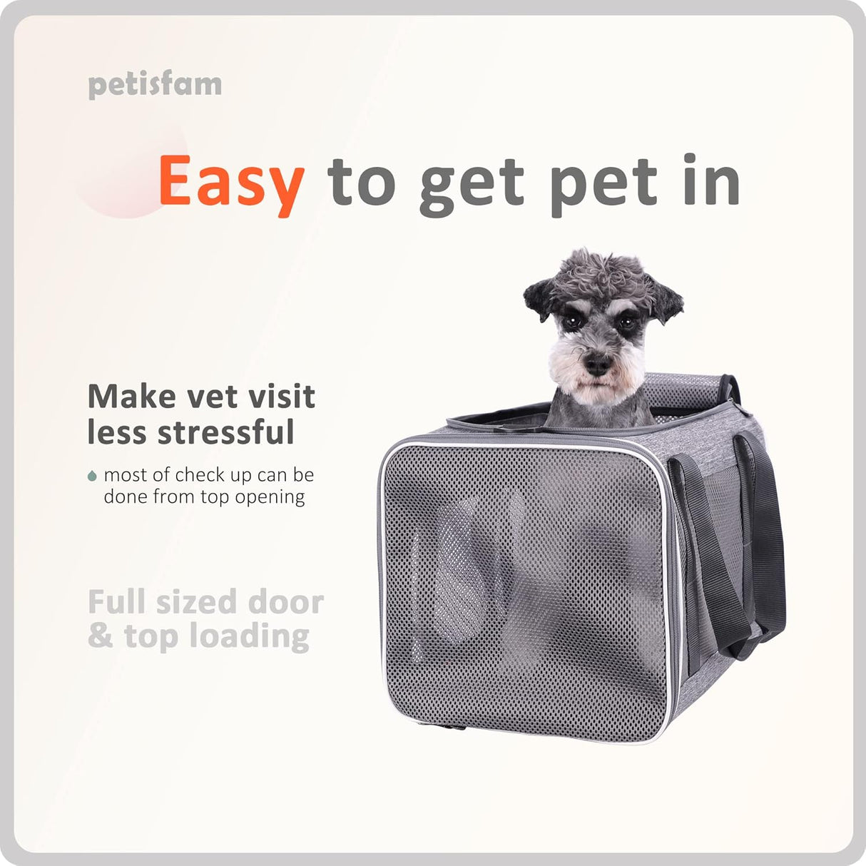 Transportín Grande para Gatos, petisfam, Con Ventanas Privadas