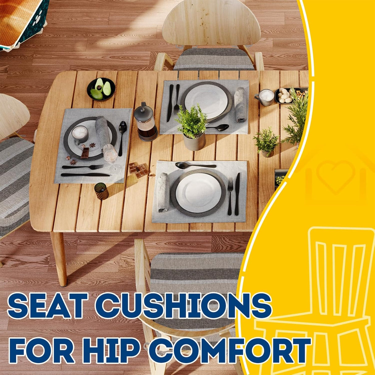 Cojines de Silla D de AAAAAcessories, 2'' Grueso, 4 Pack