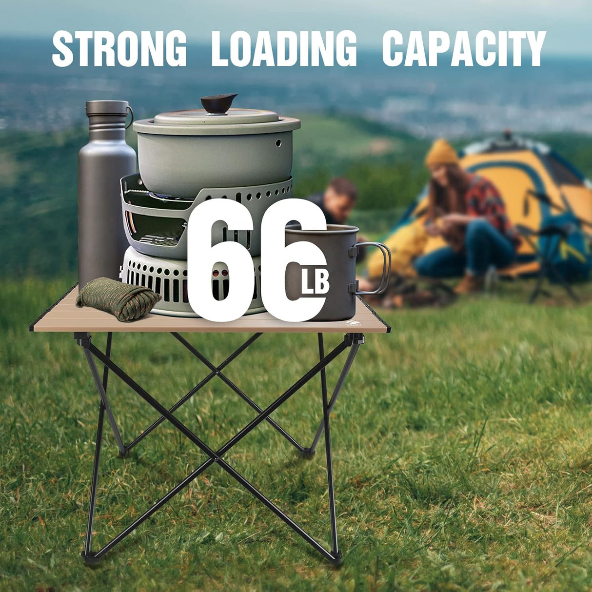 Mesa de Camping Plegable, Ultraligera, con Bolsa de Transporte