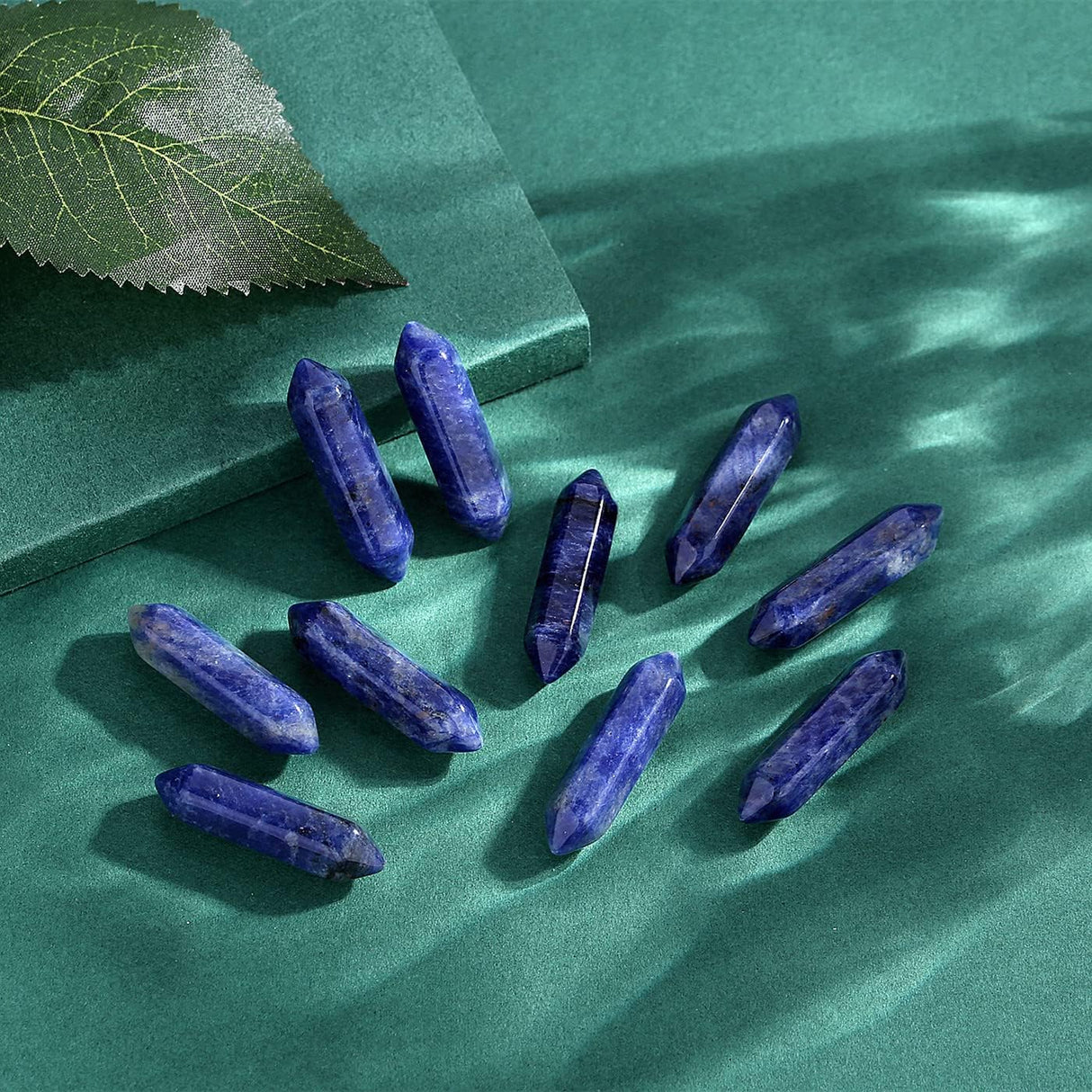 Varitas de Sodalita para Reiki y Meditación, Puntas Hexagonales