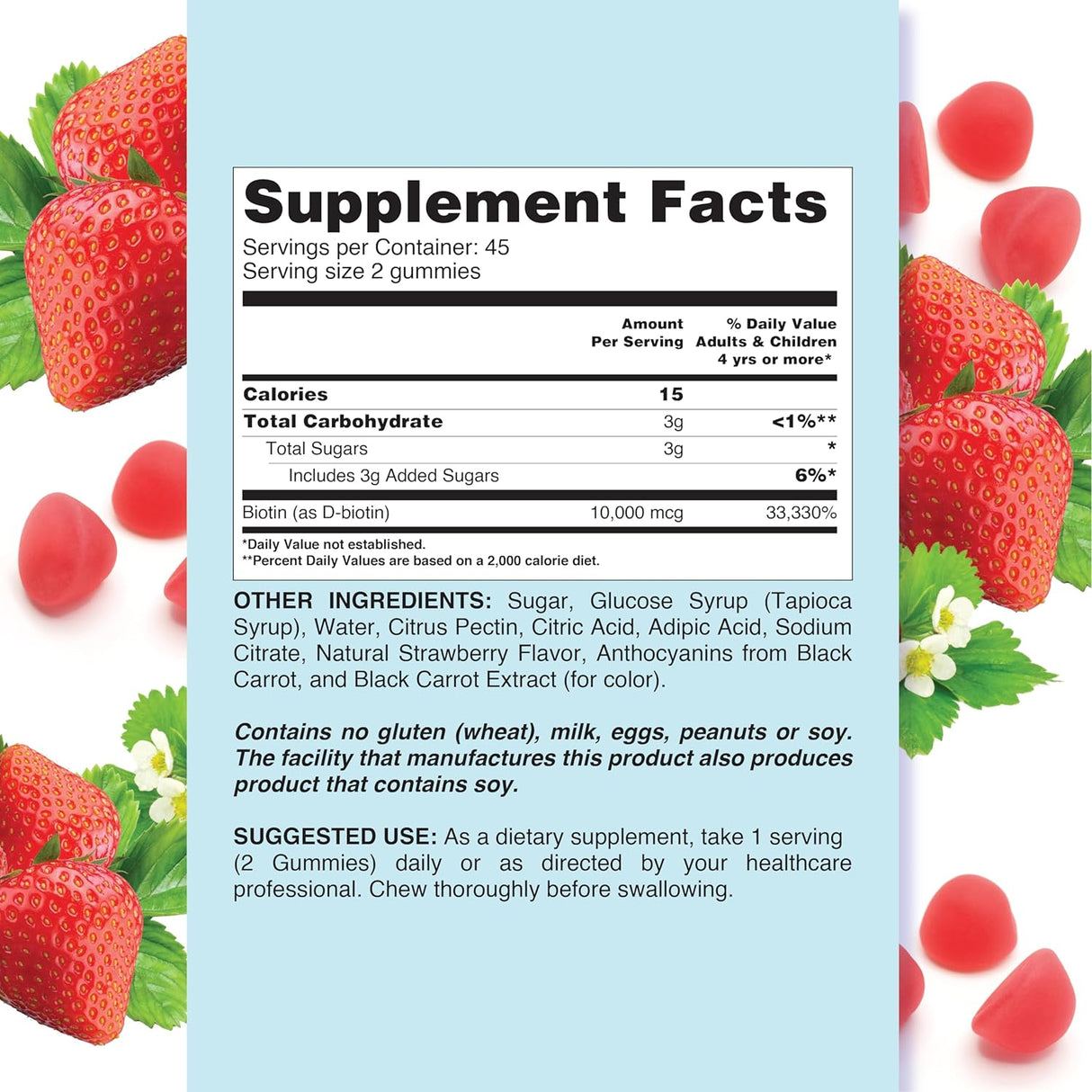 Suplemento Biotina Gomitas para el crecimiento del cabello