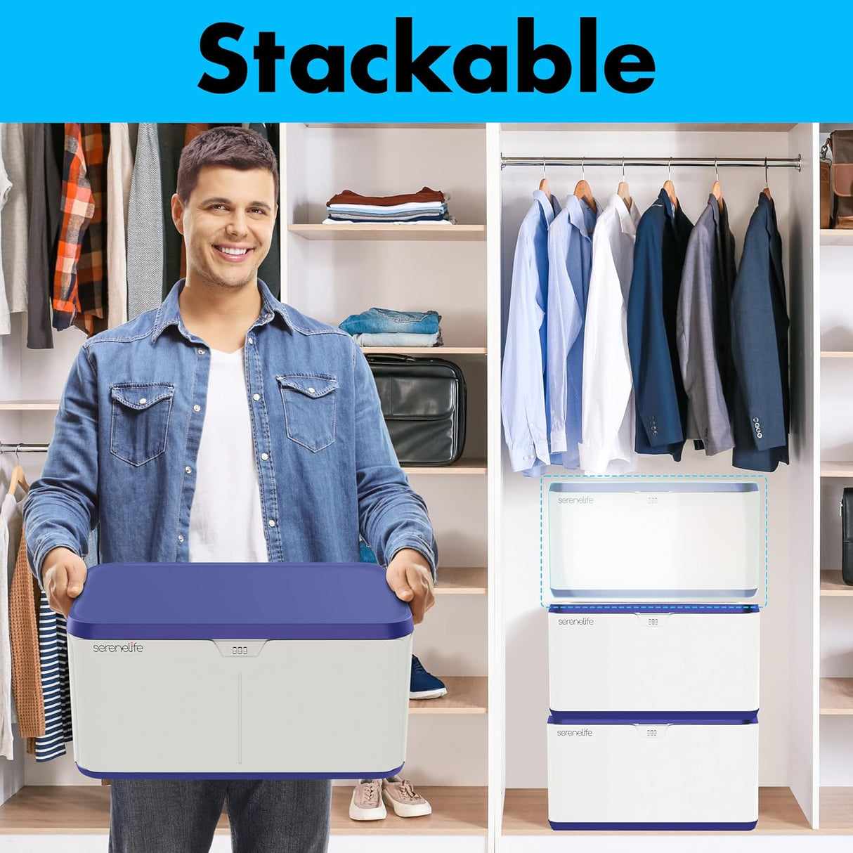 Caja de almacenamiento SereneLife 8 gal con cerradura de combinación