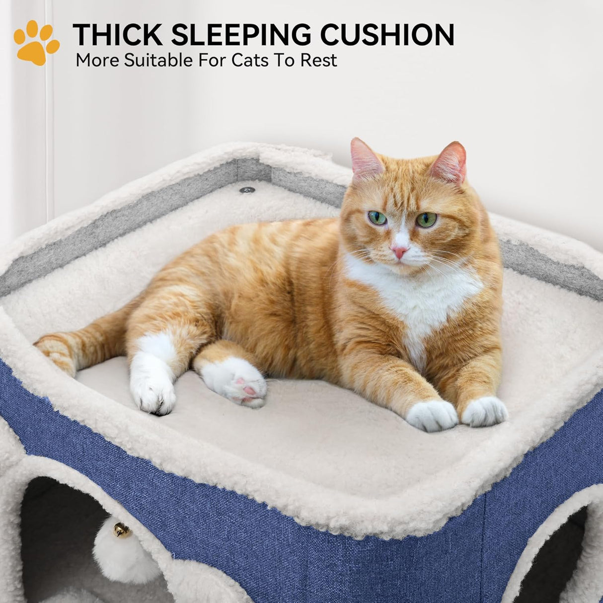 Casa para Gatos de 3 Niveles YIATHOME con Rascador y Juego