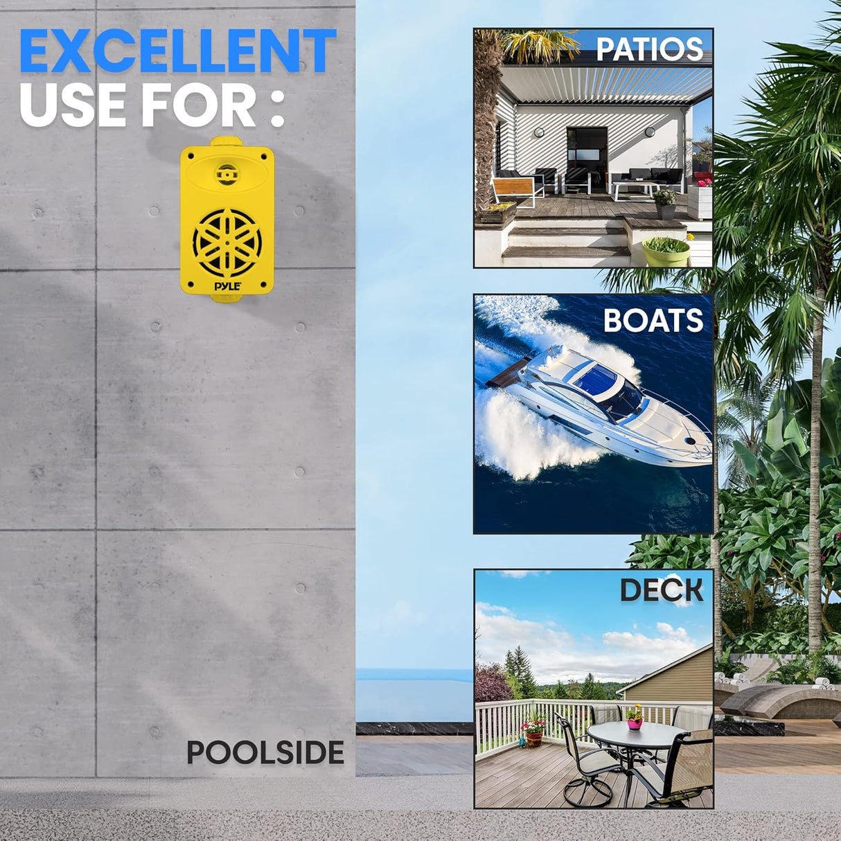 Parlantes Portátiles Bluetooth PYLE-HOME PDWRBT36YL