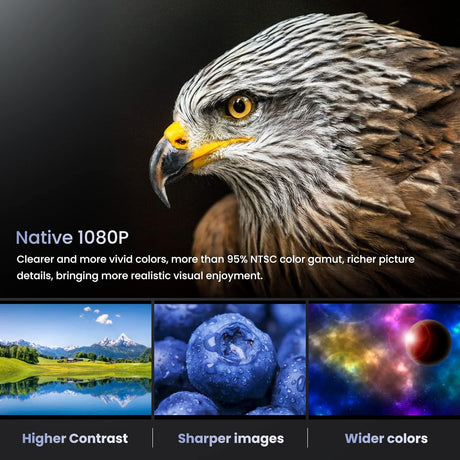 Proyector 1080P Full HD Bluetooth, portátil, compatible con PS5