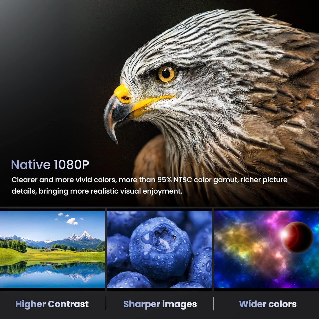 Proyector 1080P Full HD Bluetooth, portátil, compatible con PS5