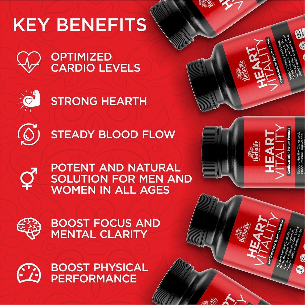 Suplementos Alimenticios de apoyo cardíaco 120 cápsulas