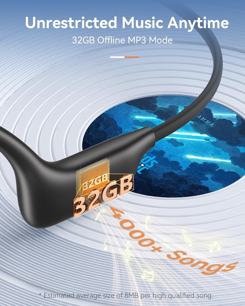 Auriculares deportivos inalámbricos, conducción ósea, IP68, 32GB