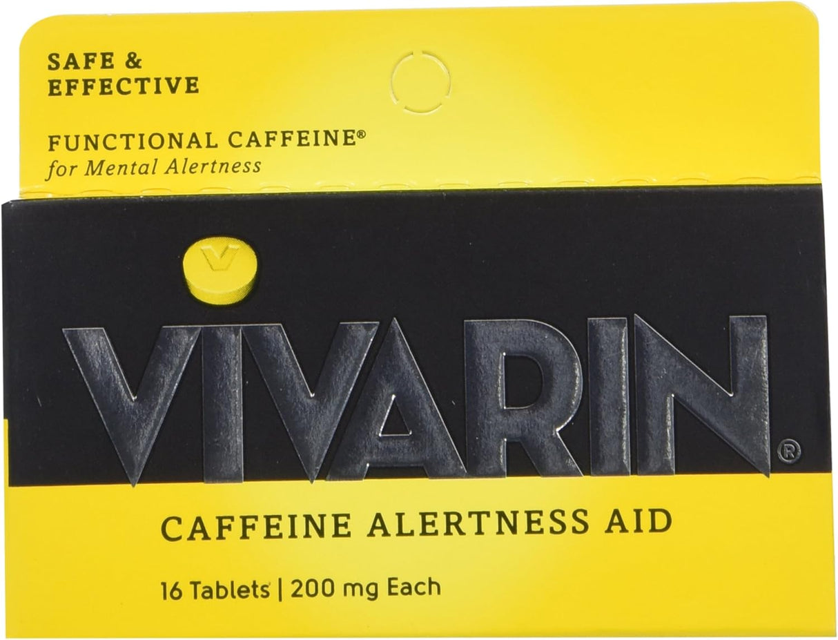 Tabletas de Cafeína Vivarin 200mg, Suplemento Energético - 3 Pck