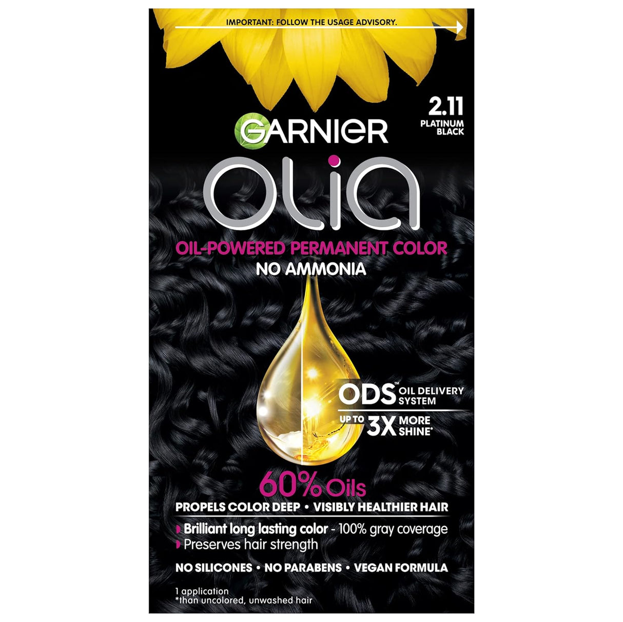 Garnier Olia Tinte permanent negro platino, 1 unidad-