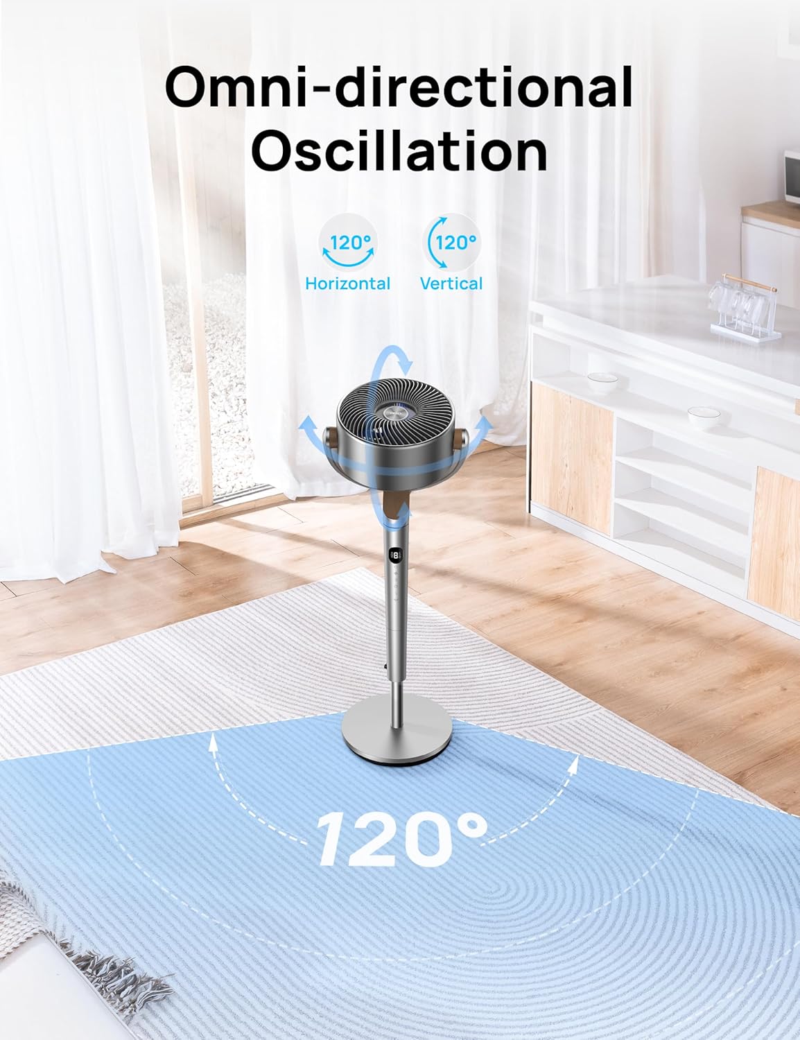 Ventilador de Pie Dreo, Oscilante, 8 Velocidades, PolyFan 502