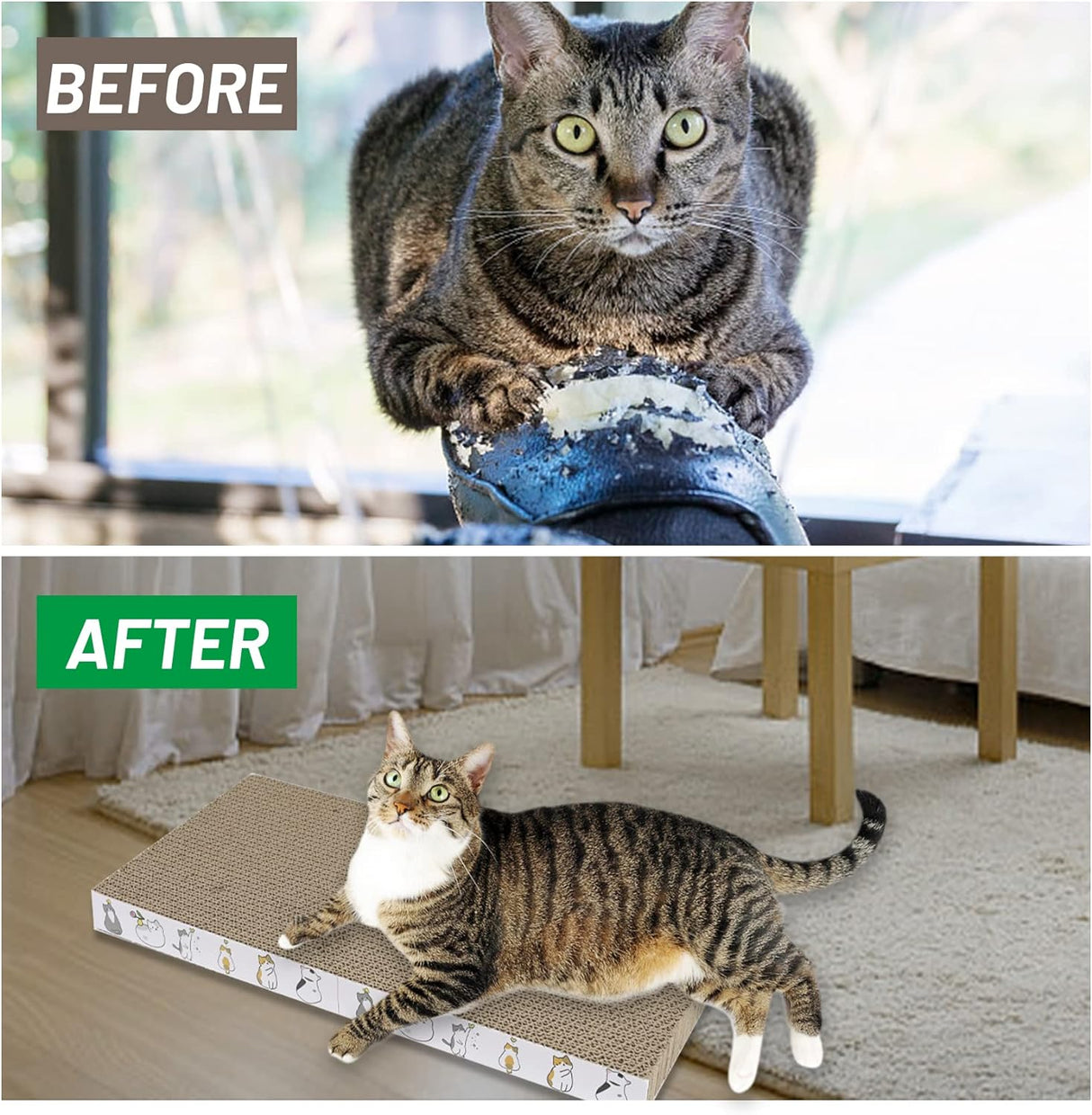 Rascador para gatos 3 piezas almohadilla reversible