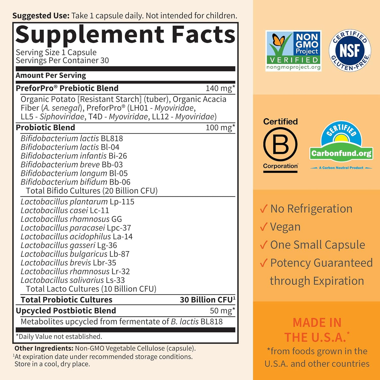 Suplementos Probióticos completos 3 en 1 formulados 30 días