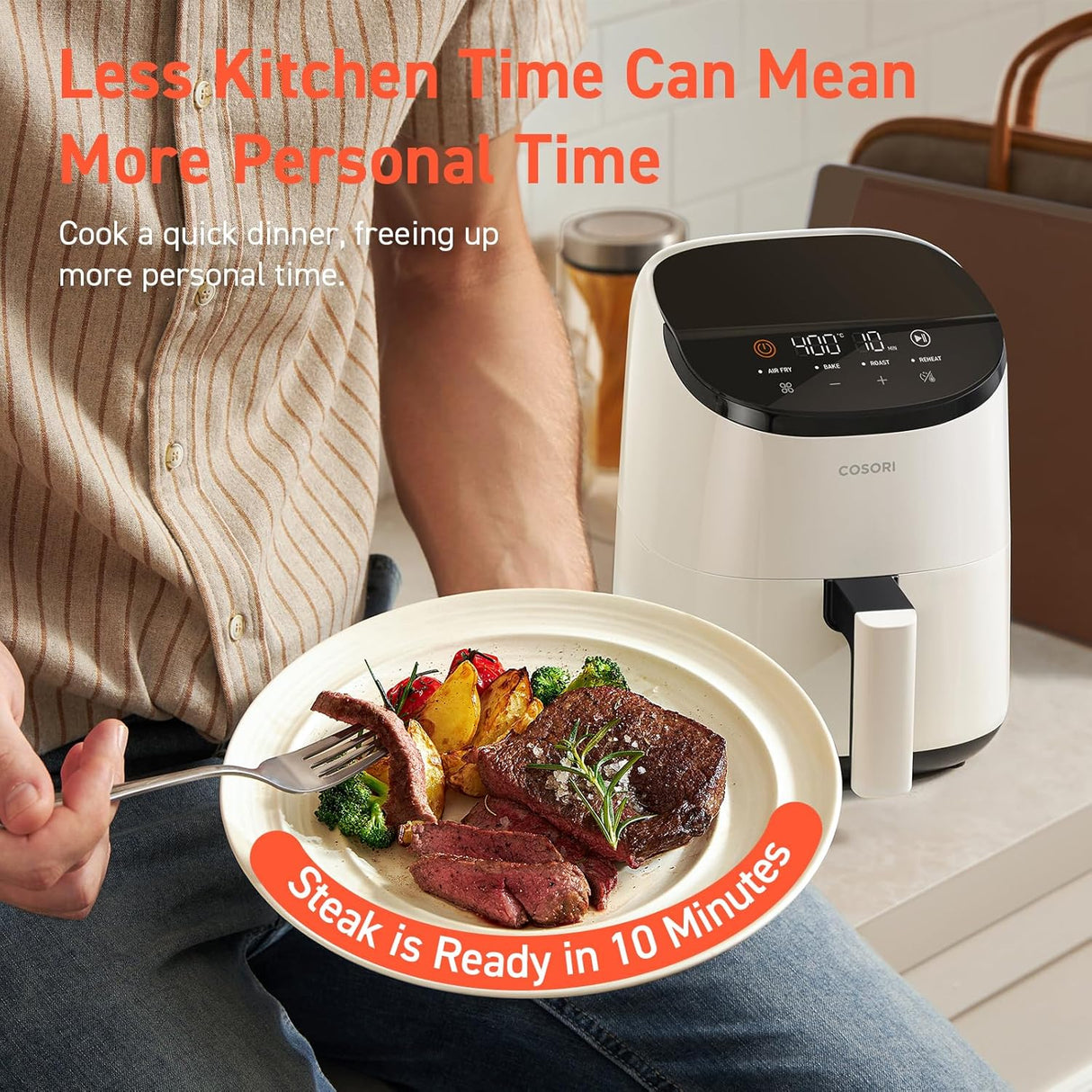 Freidora de aire COSORI 2.1 Qt, 4 en 1, compacta y silenciosa