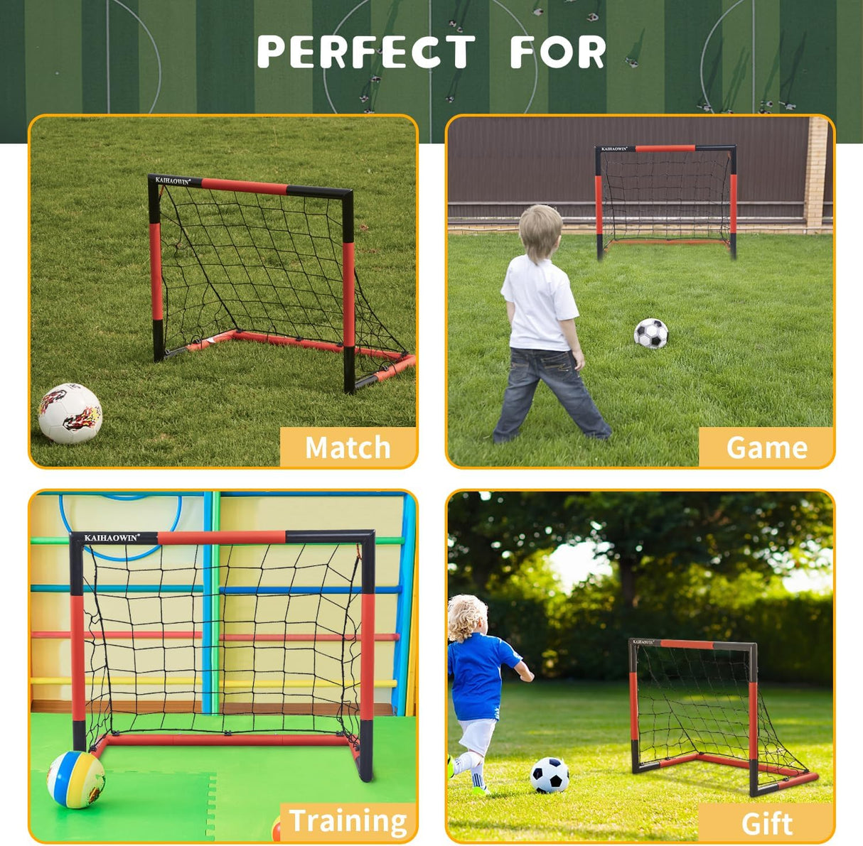 Portería de fútbol marco de acero KAIHAOWIN