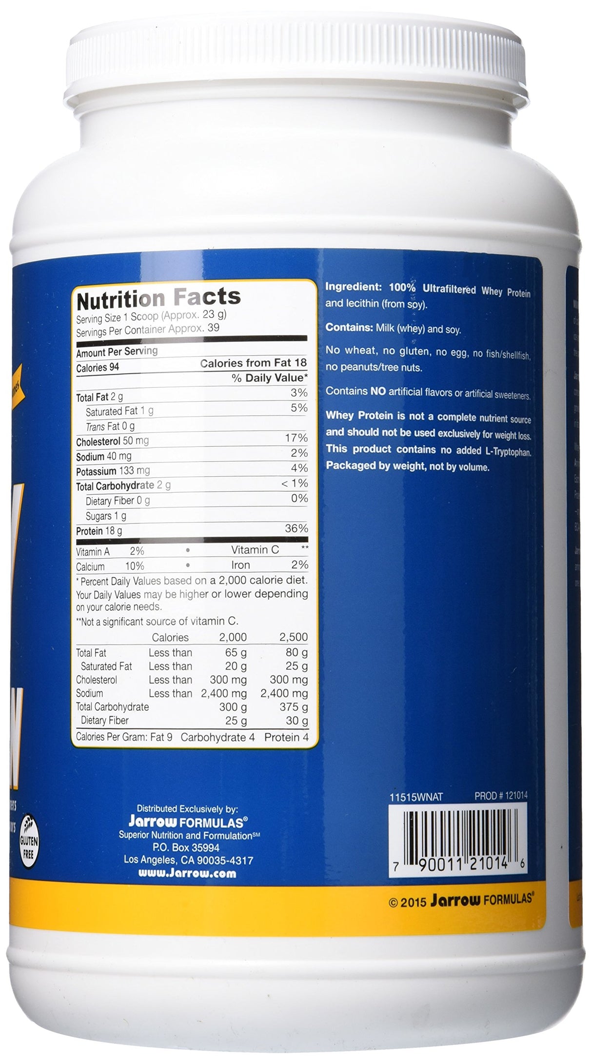 Jarrow Formulas Whey Protein, apoya el desarrollo muscular