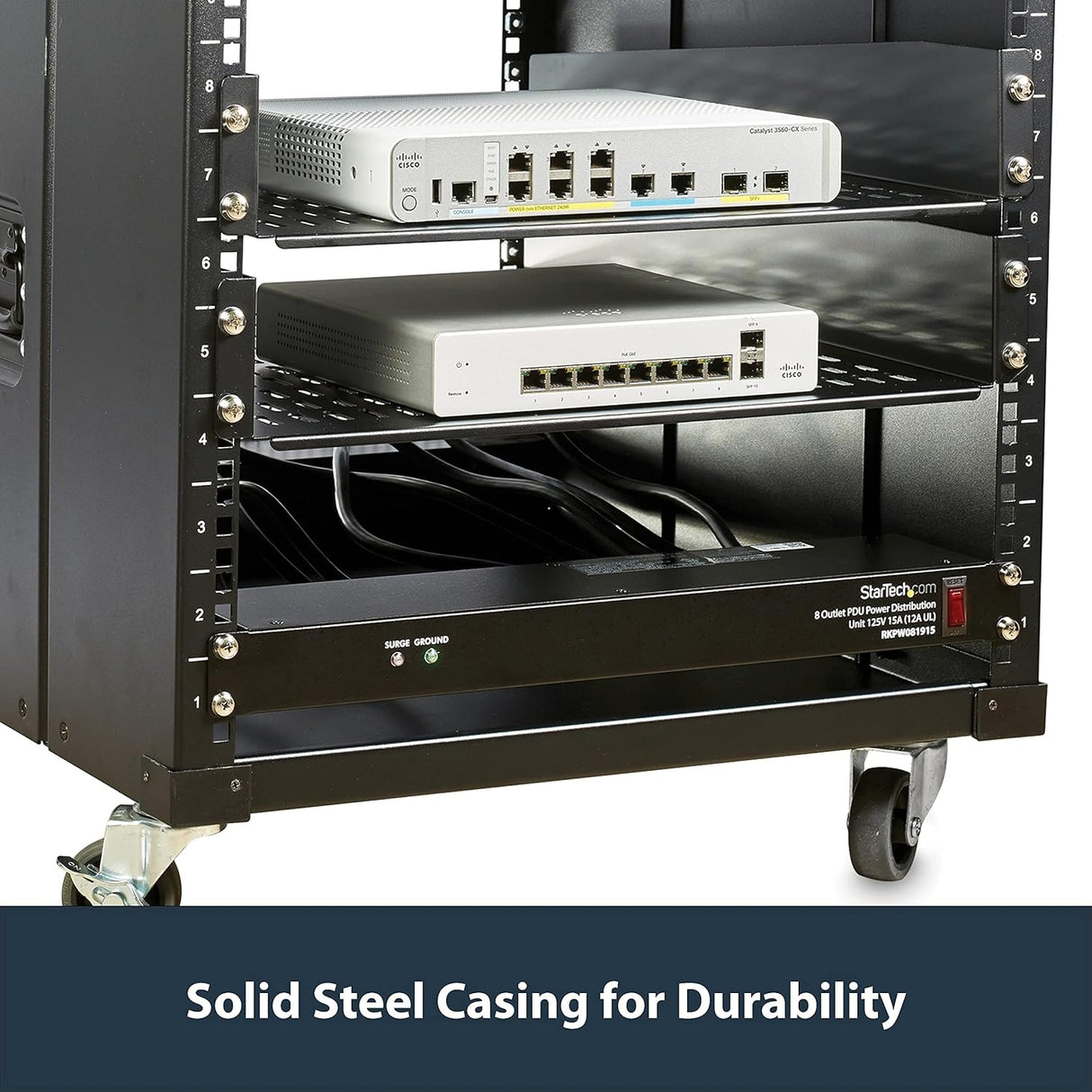 StarTech Regleta de alimentación horizontal de 8 tomacorrientes