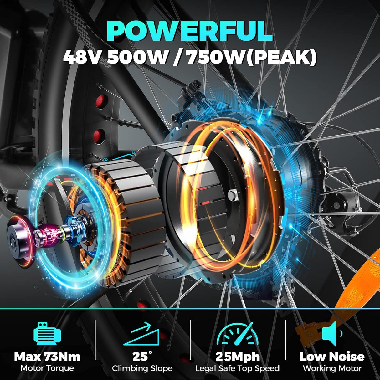 Bicicleta eléctrica Speedrid 26 750W, batería 48V 10.4Ah