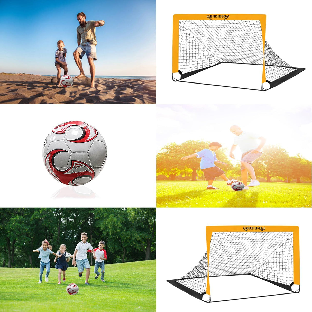 Juego de red de portería de fútbol plegable emergente