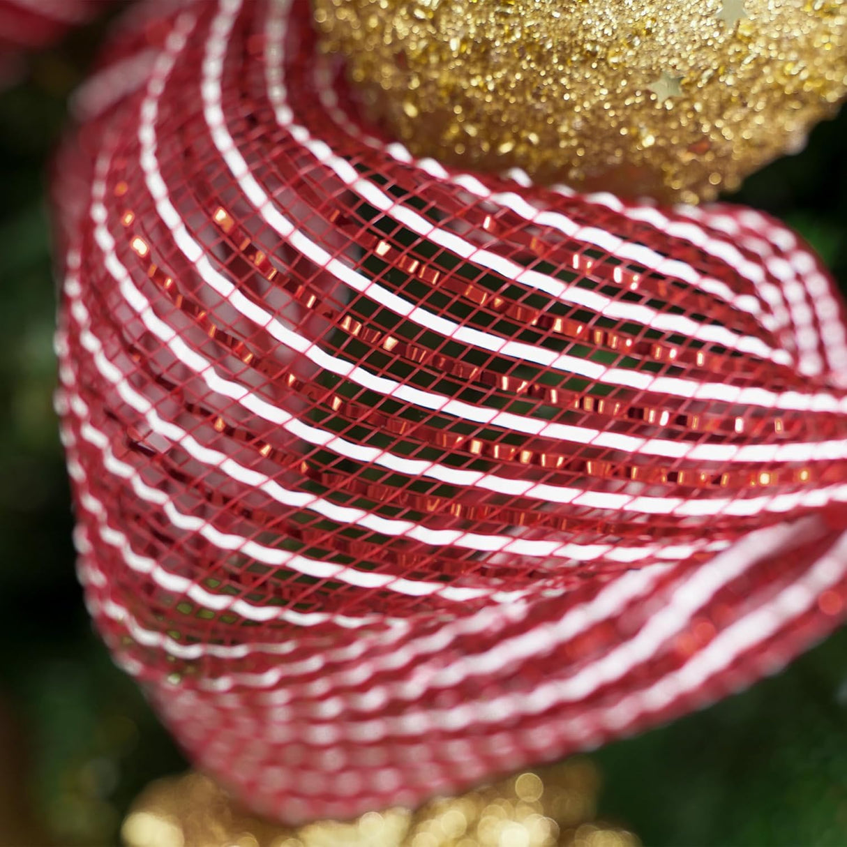 MEEDEE 10 Deco Mesh Navidad 10 Yards para Coronas y Árboles