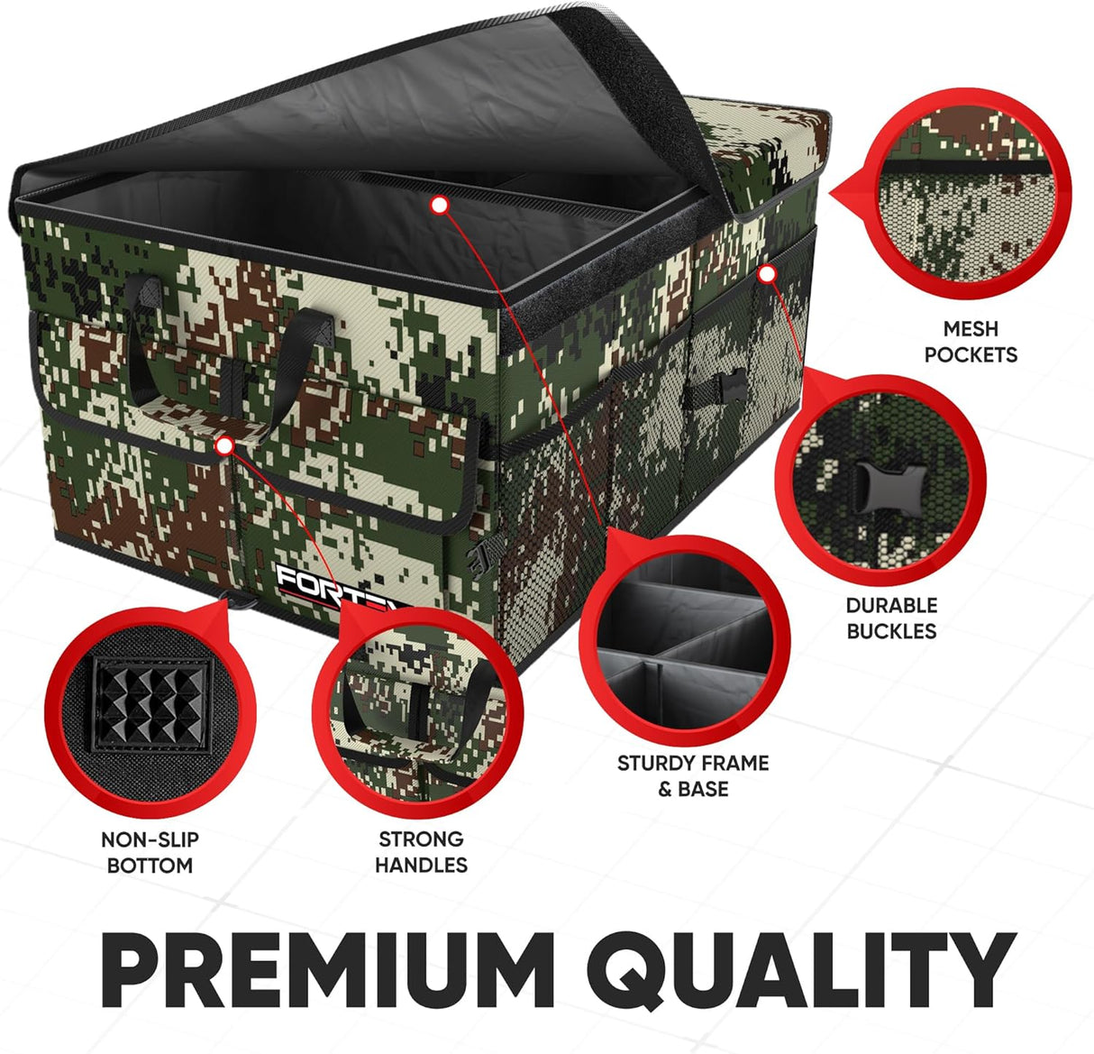 Organizador de Maletero FORTEM, 50L, Multi Compartimentos, Standard