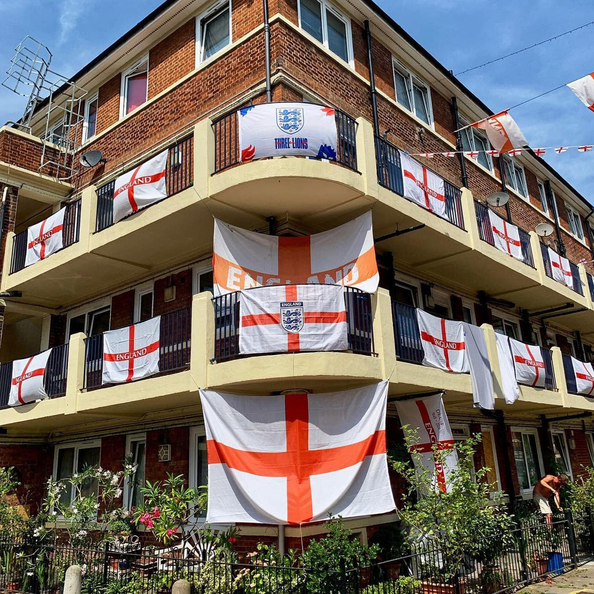 XIFAN Bandera de Inglaterra de nailon de alta calidad de 3 x 5 pulgadas, para exteriores, doble cara, resistente de nailon 210D, bandera de San Jorge, con rayas cosidas, dobladillo de 4 puntadas, ojales de latón