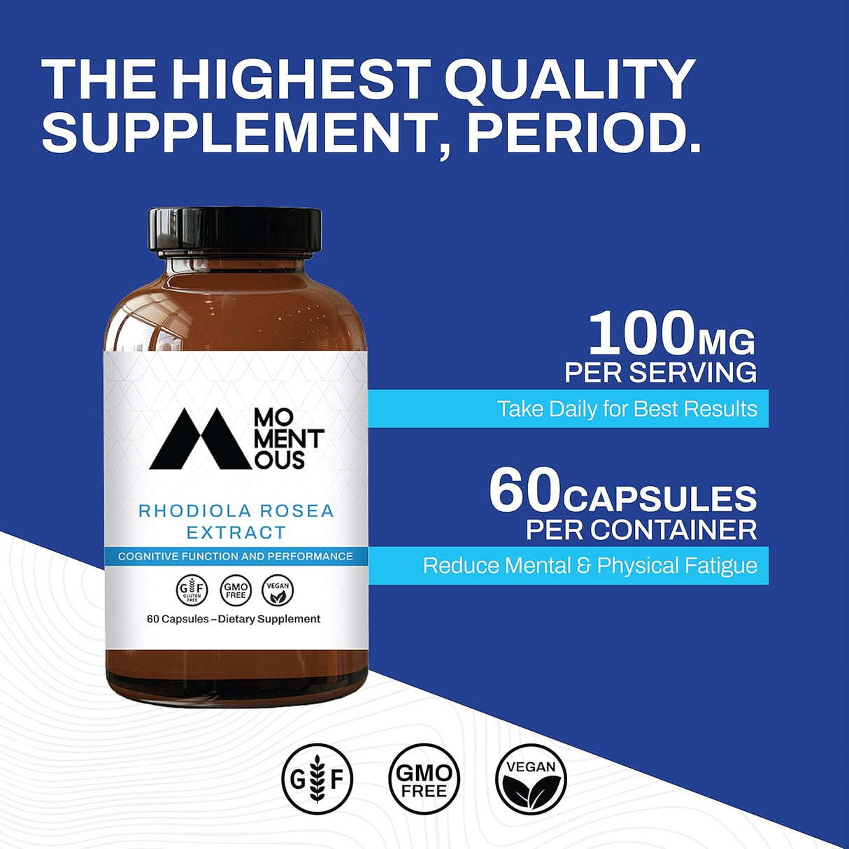 Suplementos Rhodiola Rosa 60 porciones Reduce la fatiga