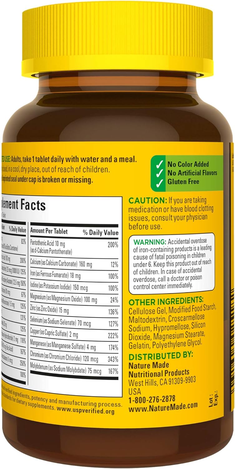 Tabletas Multivitamínicas con Hierro para Apoyo Diario