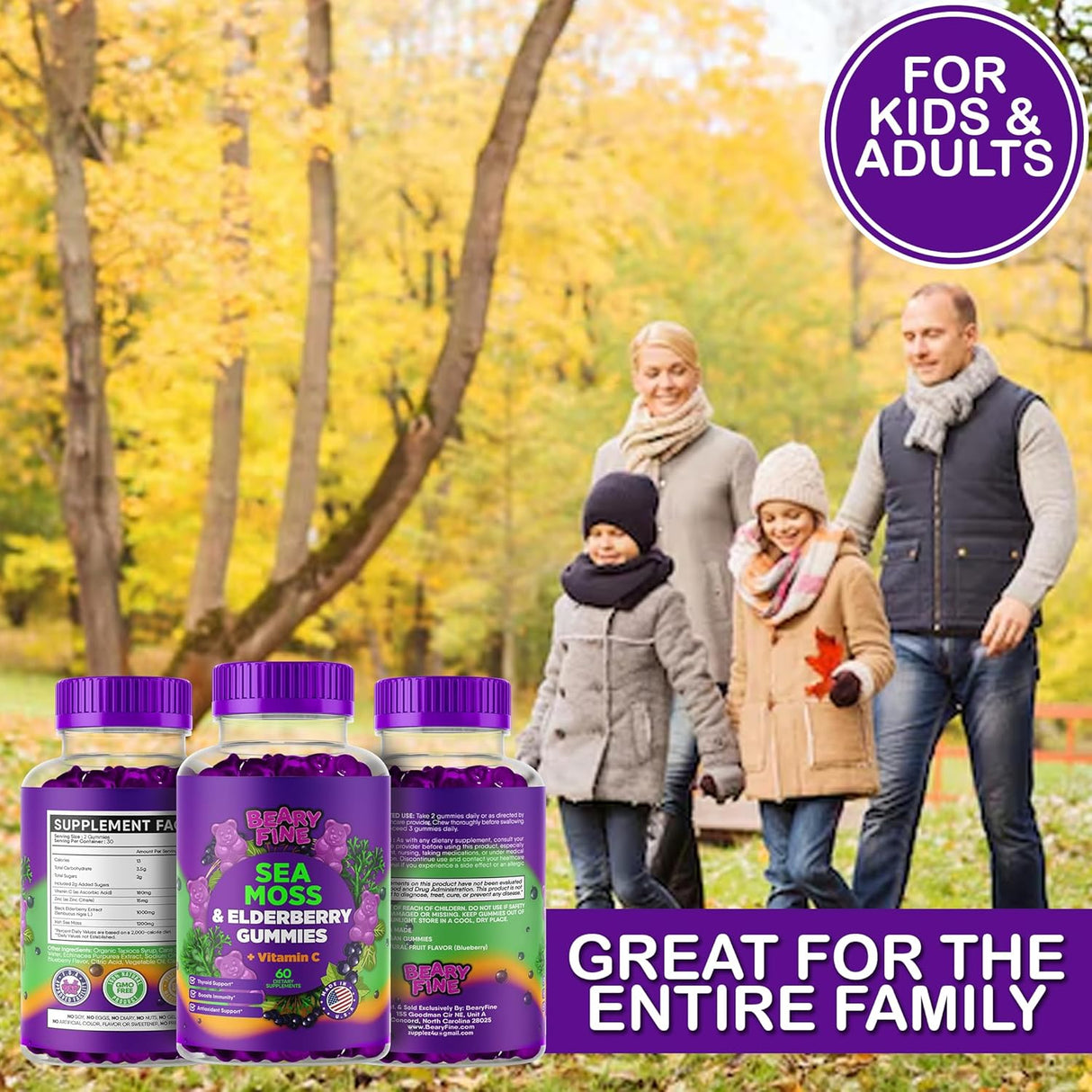 Gomitas de Sea Moss y Elderberry, Extra Fuerza, 60 Uds