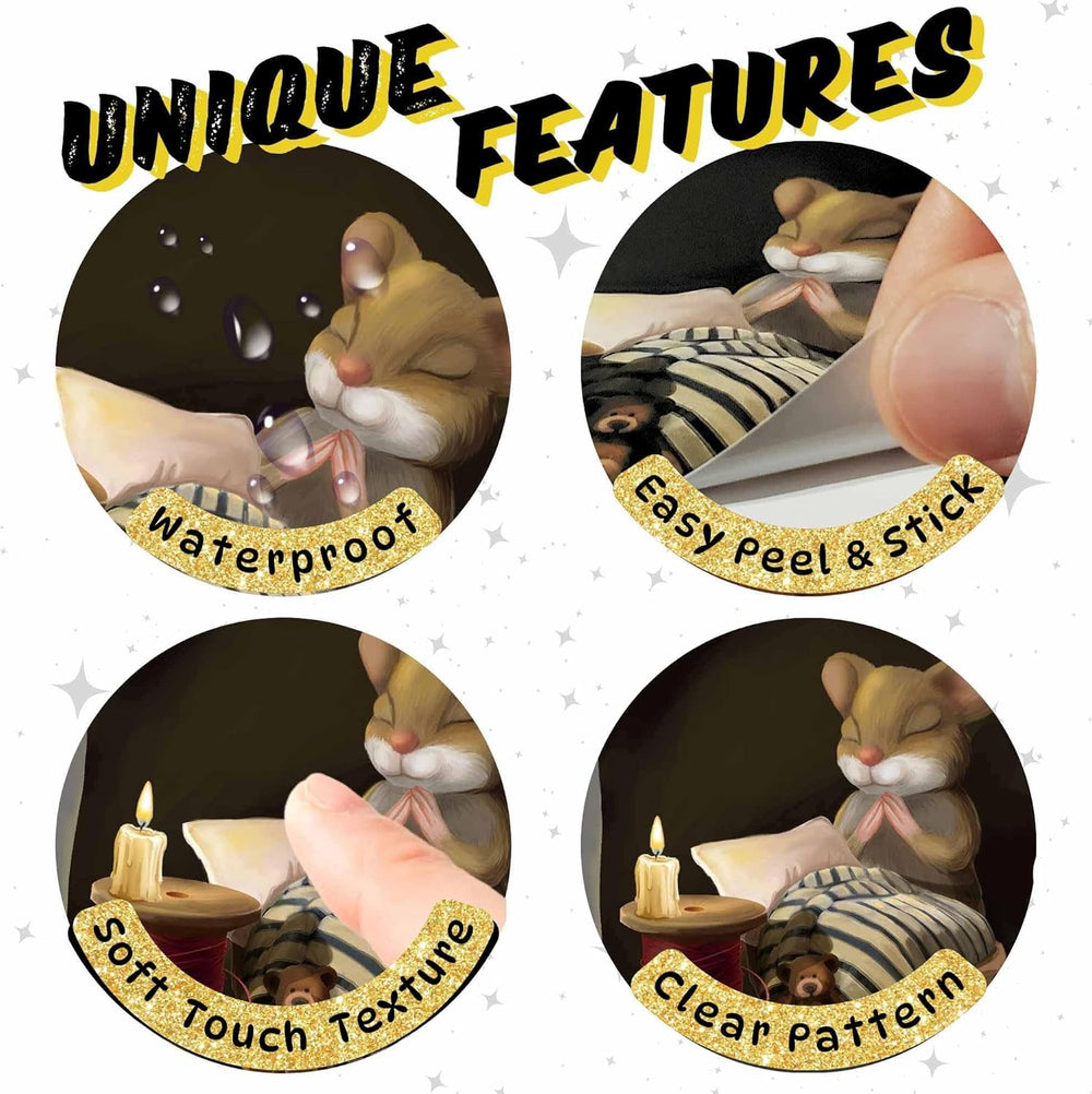 Sticker Decorativo Ratón Leyendo, Ideal para Niños y Clases