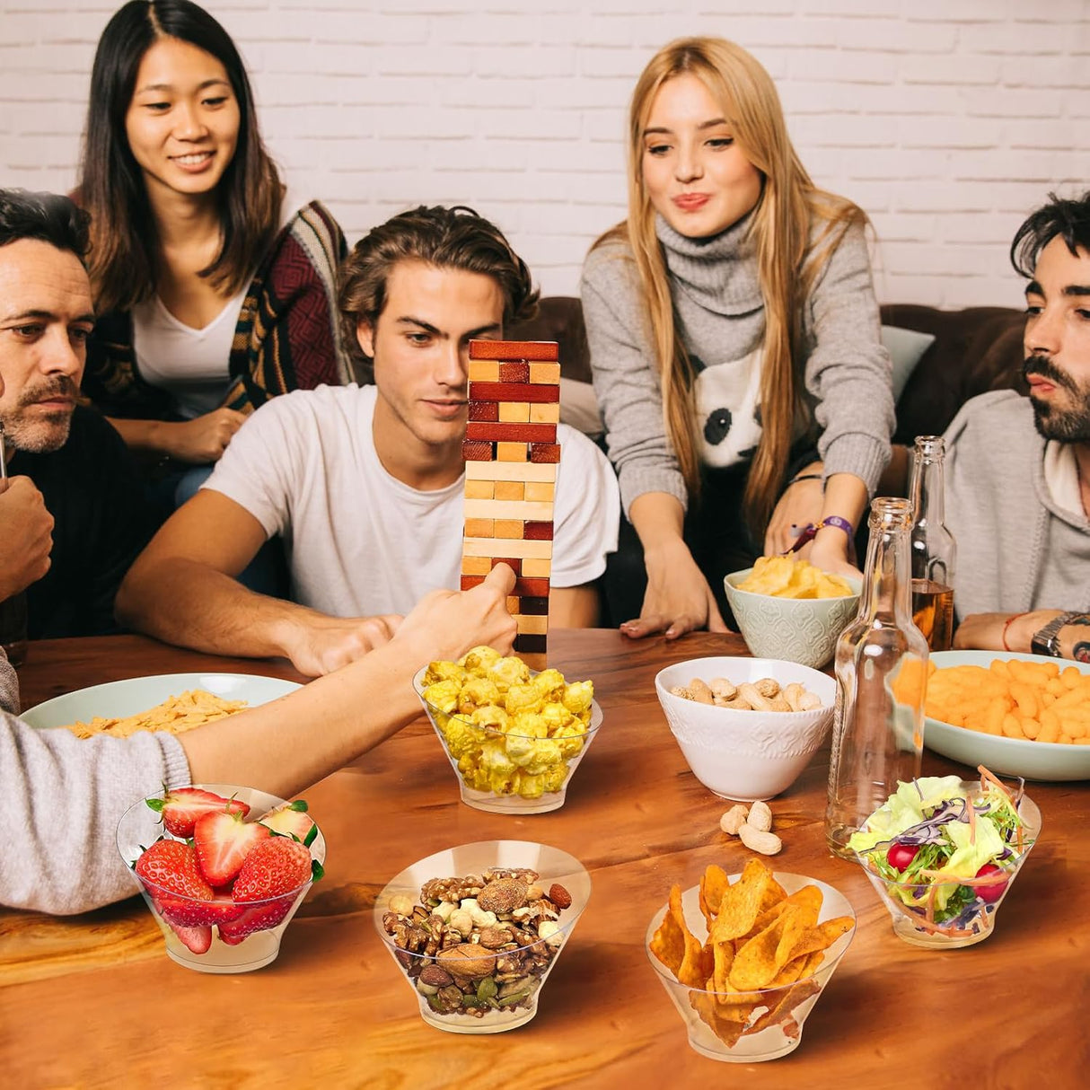 20 Bowls Plásticas Desechables 6 oz para Aperitivos