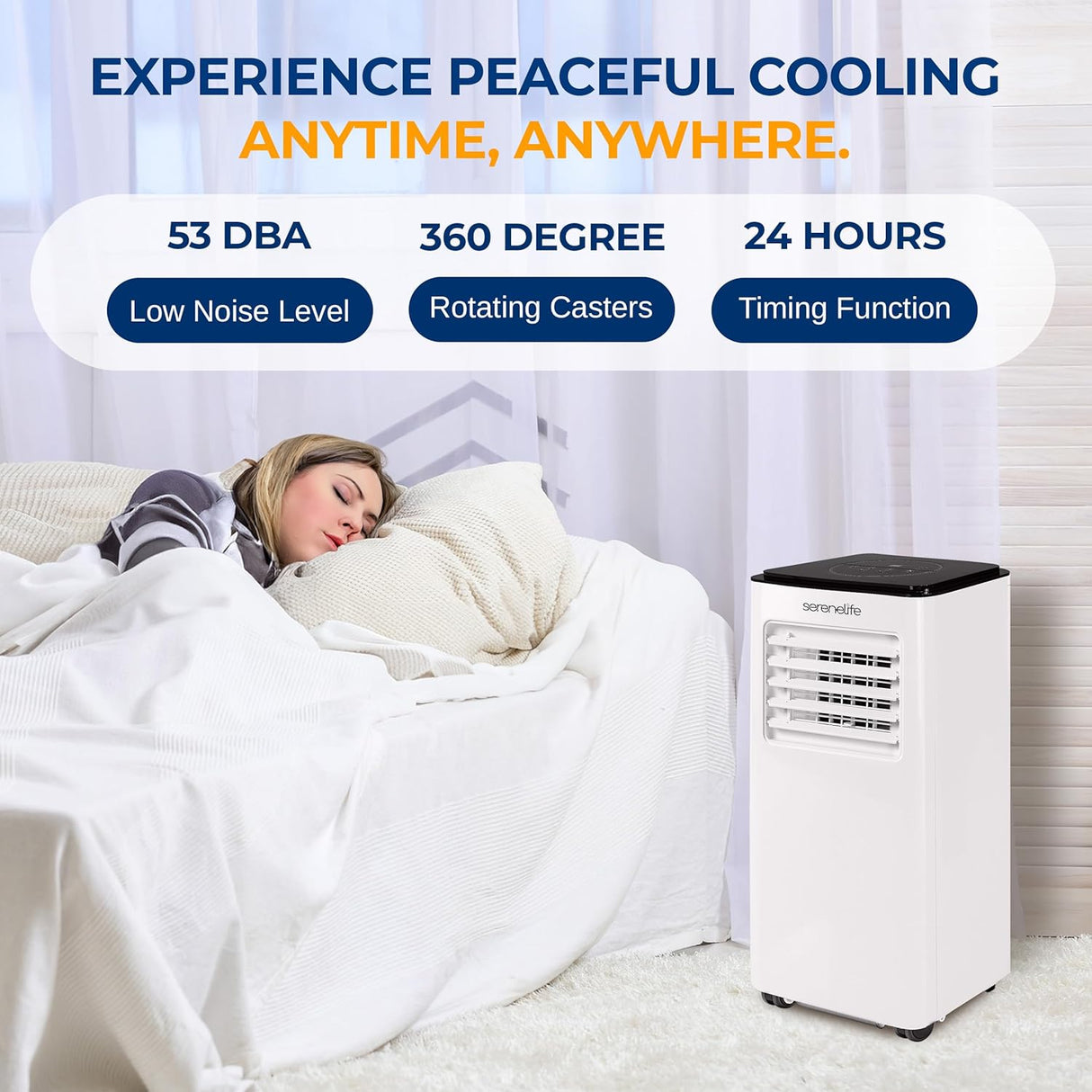 Aire acondicionado portátil SereneLife 8000 BTU 3 en 1 con control remoto