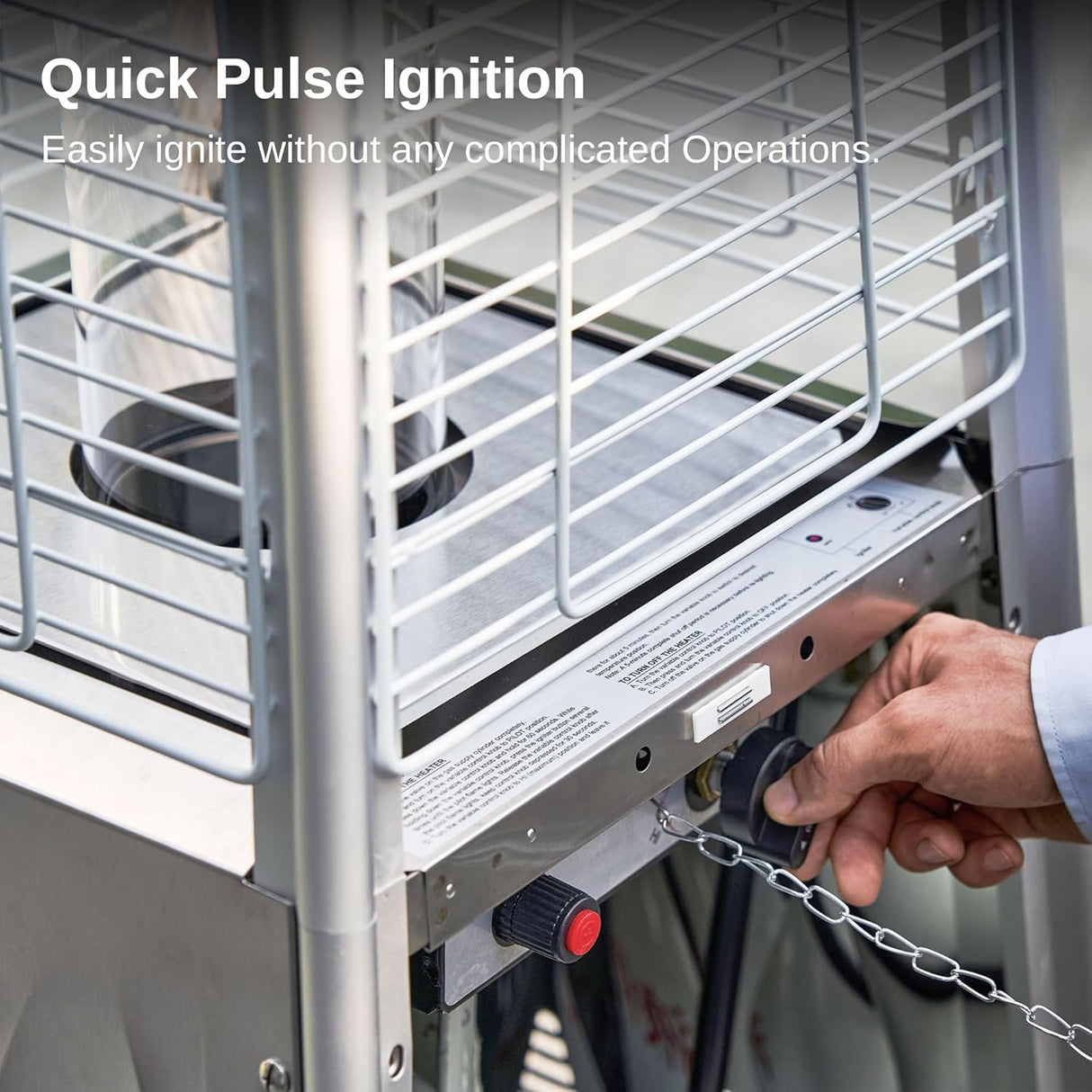 Calentador de patio para exteriores EAST OAK Pyramid plata