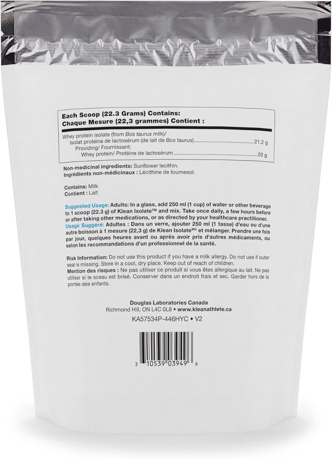 Suplemento de Proteína de Suero Klean ATHLETE Klean Isolate NSF 20Serv