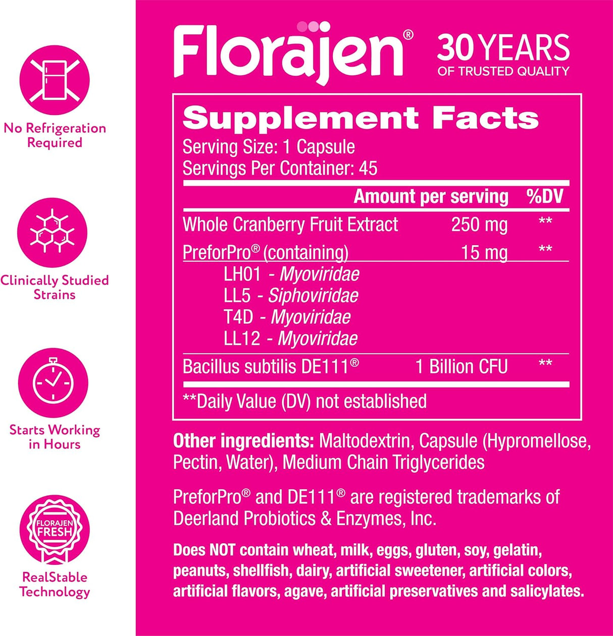 Florajen Women’s Probiótico Triple Acción - 30 Cápsulas